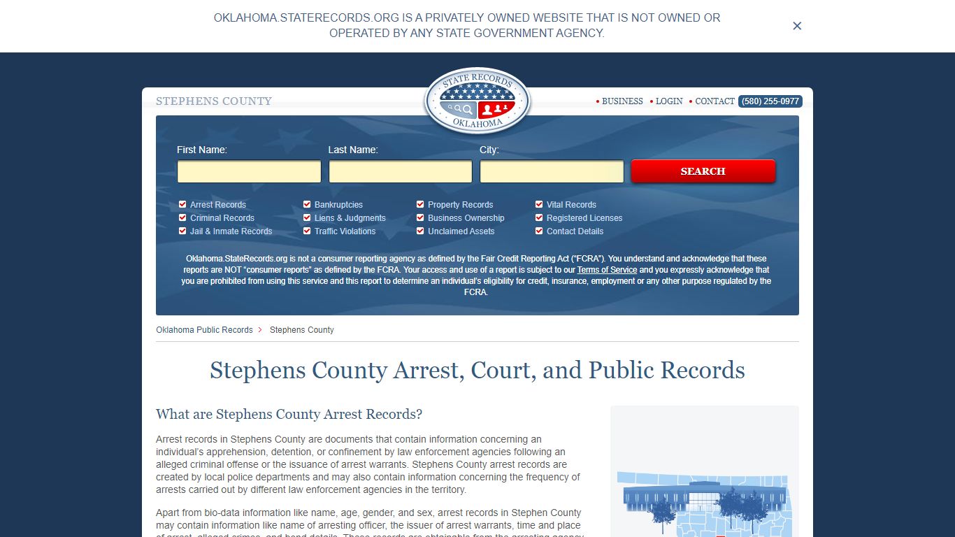 Stephens County Arrest, Court, and Public Records