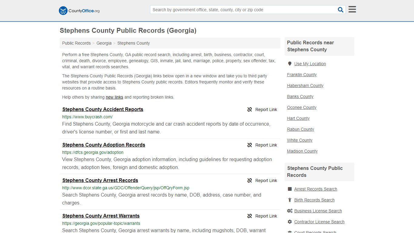 Public Records - Stephens County, GA (Business, Criminal ...