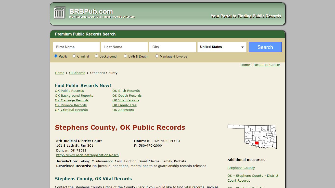 Stephens County Public Records | Search Oklahoma ...